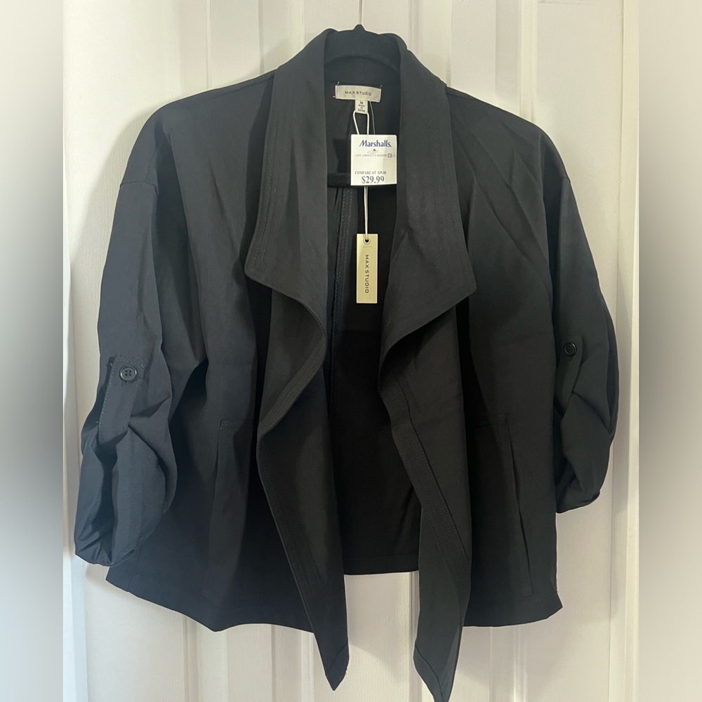 Max Studio Shawl Lapel Open Front Jacket (NWT)